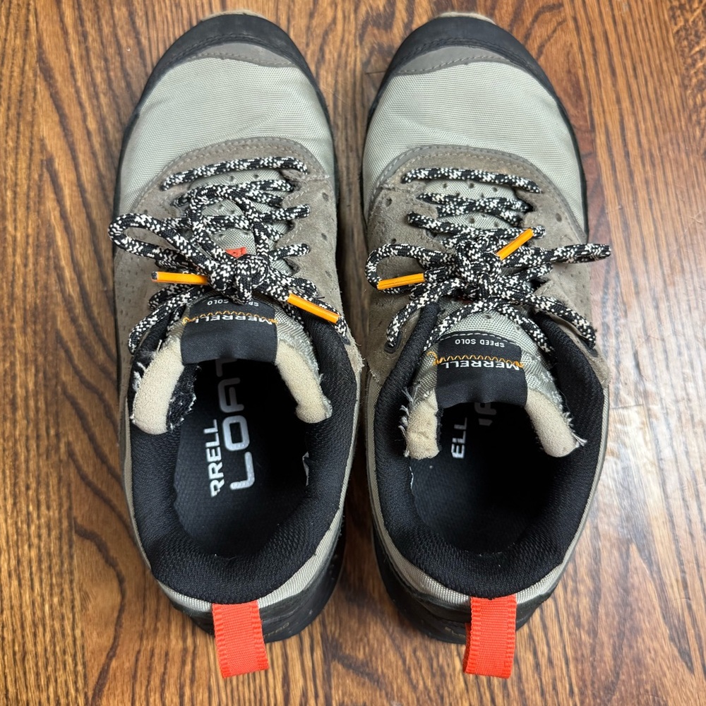 Merrell Speed Solo Hiking Shoes Men’s 9 Gray/Black Vibram Sole - Picture 8 of 12